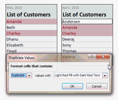 Compare 2 lists of Data in Excel - Conditional Formatting Tip