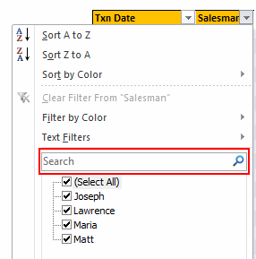 Search inside filters (oh, this feels recursive)