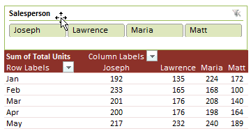 Slicers to filter pivot tables with ease