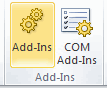 Excel 2010 - Add-in Menu in developer ribbon