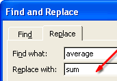 Quickly Change Formulas Using Find / Replace
