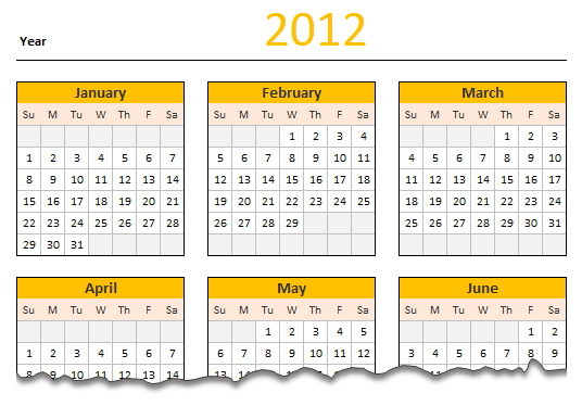 FREE 2012 Calendar - Excel Template