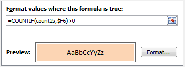 Conditional Formatting Rule to Highlight the values after comparing