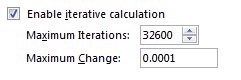 Enable Iterative Calculation mode to get Circular References work