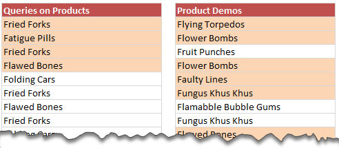 Comparing 2 lists in excel visually and highlighting matches