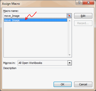 Assign Macro to Rounded Rectangle Shape so that the Position is adjusted whenever you click on it
