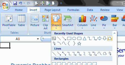 Using Freeform shapes in Dashboard