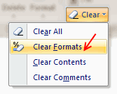 Clear formatting of a cell (or range) in a snap