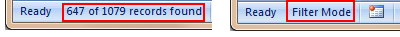 Data Filter Status in Status Bar Area of MS Excel