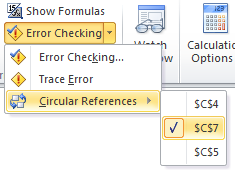 Locate Circular References in an Excel Sheet