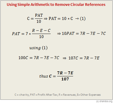 Remove or Avoid Circular References using Better Formulas