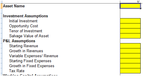 Building Inputs Assumptions Sheets Excel Financial Modeling Part 3