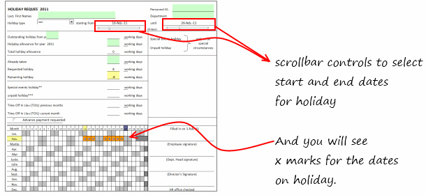 Excel Holiday Request Form - Demo & Template