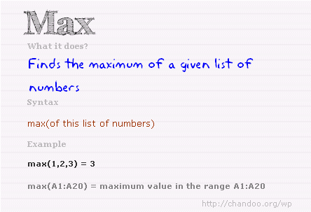 Excel Formula Help - MAX() example