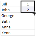 Auto-fill a series of cells with data or formulas by just double clicking