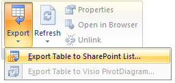Export Tables To Sharepoint Excel 2007 Tables