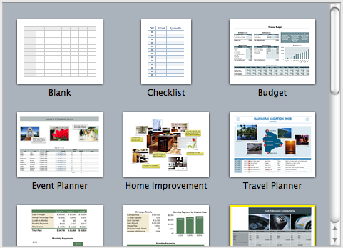 iwork Numbers templates