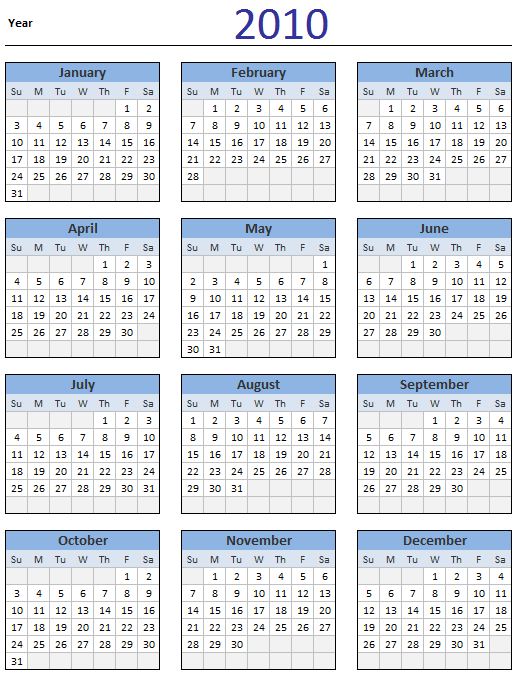 2010 Calendar - Download