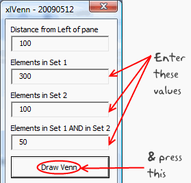Venn Diagrams in Microsoft Excel using VBA, Add-ins