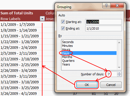 excel for mac pivot table group by month