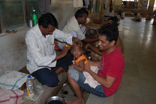 Nishanth getting tonsured