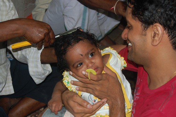 Nakshatra getting tonsured