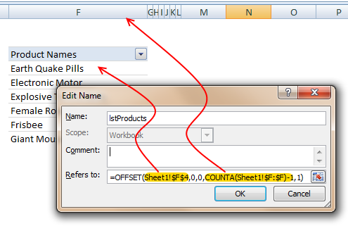 Dynamic Named Range - from Pivot Table values