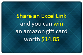 Share an Excel Link and win an Amazon Gift Card