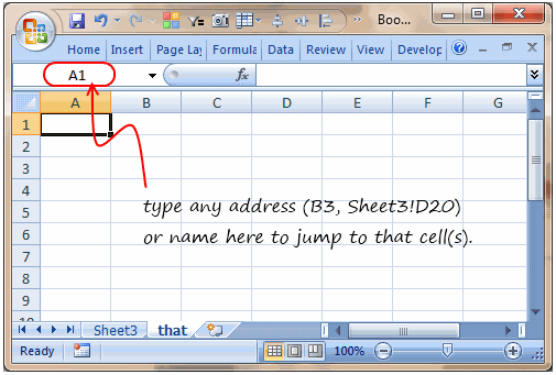 Jump to Any Cell / Worksheet using Name Box [Quick Tip]