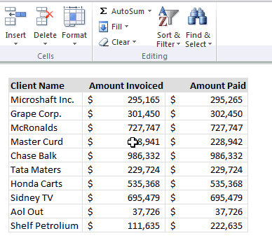 Quick compare data and find mismatches using Row Differences feature - MS Excel