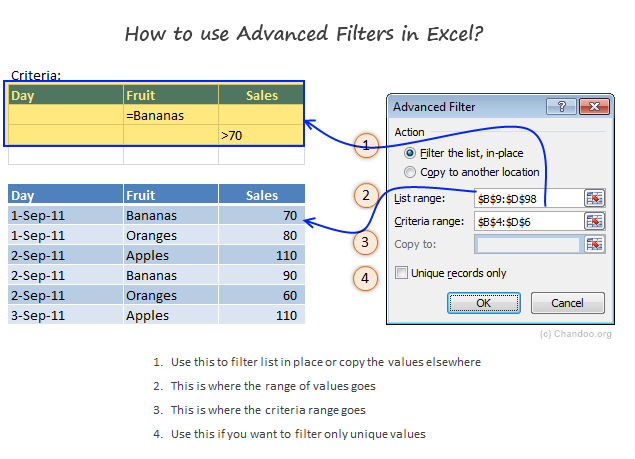 use advanced filters in excel for mac