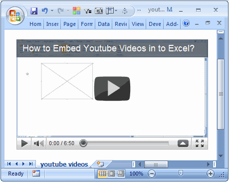 How to Embed Youtube videos in to Excel Workbooks?