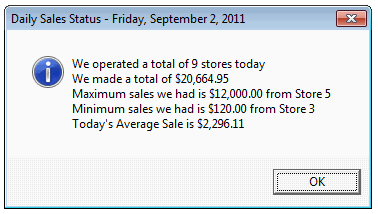 Summary Statistics shown in our application - Excel VBA Crash Course