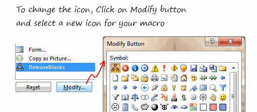 Modify Macro Icon - Customizing QAT