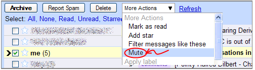 Mute conversations in Gmail