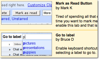 Gmail Labs 2 new useful features – Mark as Read, Label Auto Suggest