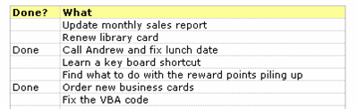 Simple Todo List application using Excel – Download and become productive