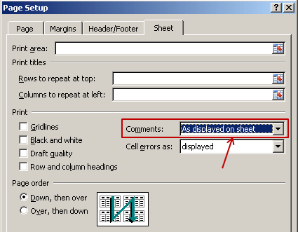 Print Excel Comments