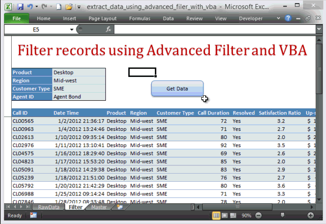 Filter records using advanced filter and vba