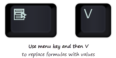 How to replace formulas with values in Excel? 