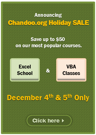 2103 Holiday SALE is now open. Click here to become awesome in Excel