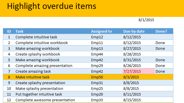 How to highlight overdue items [video]