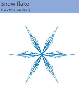 Generate a snow flake pattern Excel [holiday fun]