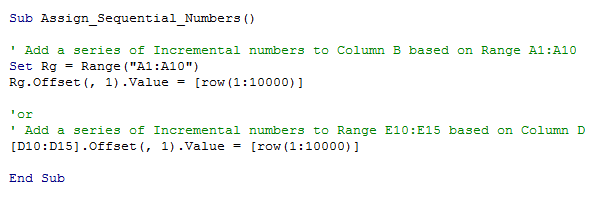 001 Sequential Numbers