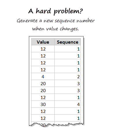 Generating sequence numbers from cluster values [VLOOKUP to the rescue]