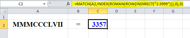 Formula Forensics No. 041 – Convert a Roman Numeral to a Number