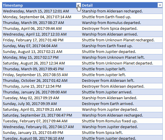 Filter all records for November or 11AM or 2017 [quick tip]