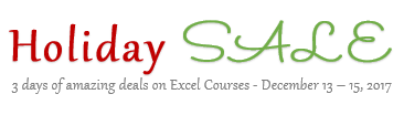 Holiday SALE - Chandoo.org - Get Excel School & VBA Classes at discount